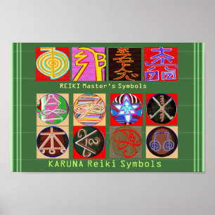 Heilungsmeister-Symbole - Premium-Papier Poster