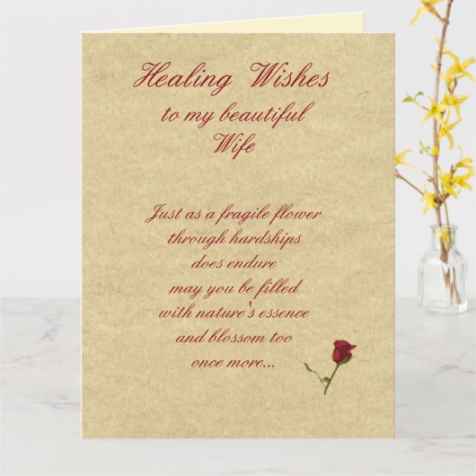 Heilwünsche Ehefrau Karte (Gelbe Blume)