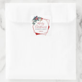 Heily Wreath Red Bullfinch Quadratischer Aufkleber (Tasche)