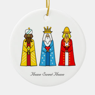 Heim Süß Heim & Drei Weise Männer Keramik Ornament