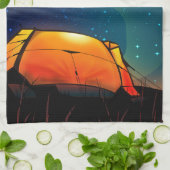 Heimaey, Eisland, Camping Urlaubsposter. Geschirrtuch (Gefaltet)