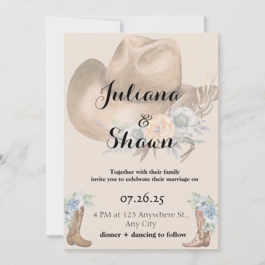 Heimat Country Wedding Feiertagskarte (Vorderseite)