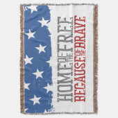 Heimat der Freien wegen der Tapferen US-Flagge Decke (Vorderseite Vertikal)