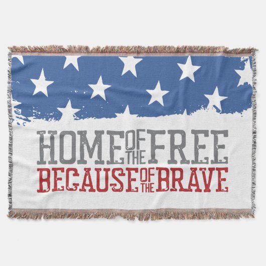 Heimat der Freien wegen der Tapferen US-Flagge Decke (Vorderseite)