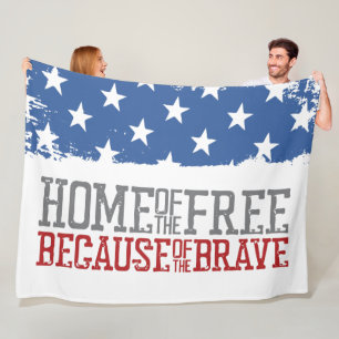 Heimat der Freien wegen der Tapferen US-Flagge Fleecedecke