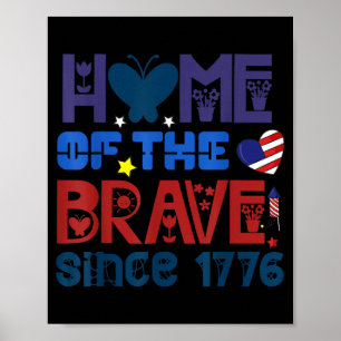 Heimat der Tapferen 1776 patriotisch Poster