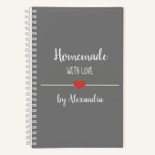 Heimat mit Liebe-Grau-Rezept-Notebook Notizblock (Vorderseite)