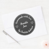 Heimat mit Liebe | Heart Jam Chalk Black Modern Runder Aufkleber (Umschlag)
