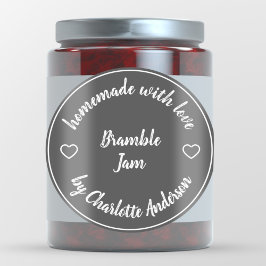 Heimat mit Liebe | Heart Jam Chalk Black Modern Runder Aufkleber