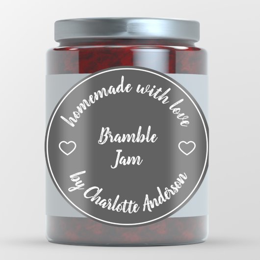 Heimat mit Liebe | Heart Jam Chalk Black Modern Runder Aufkleber