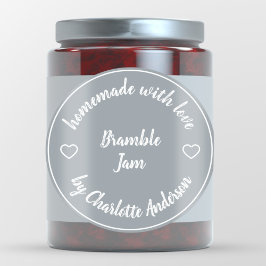 Heimat mit Liebe | Heart Jam Jar Canning Gray Runder Aufkleber