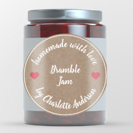 Heimat mit Liebe | Jam Canning Kraft Red Heart Runder Aufkleber