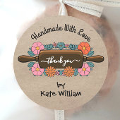 Heimat mit Liebe | Kraft Paper Dankeschön Backen Runder Aufkleber