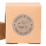 Heimat mit Liebe | Kraft Paper Vielen Dank Runder Aufkleber<br><div class="desc">Eigenständig mit Liebe-Kraft-Papier | Vielen Dank für Ihr Auftragsdesign. Dies ist eine Vorlage für Sie bereit,  um Ihre Daten hinzuzufügen. Mit diesem Aufkleber fügen Sie diese Touch dem Kunden zu bestellen.</div>