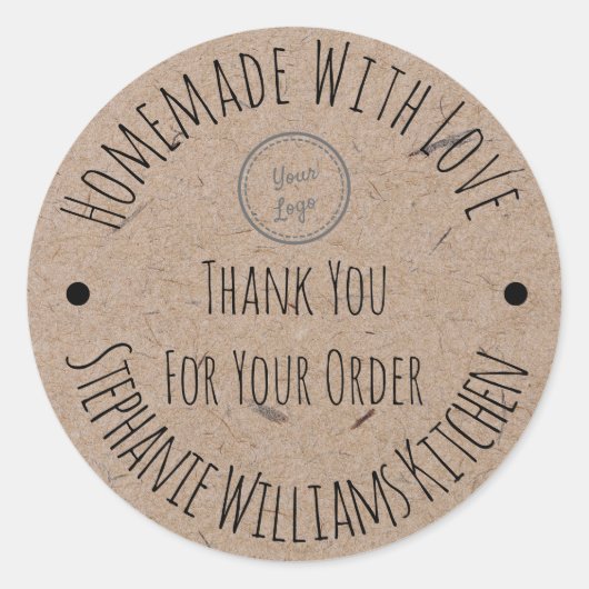 Heimat mit Liebe | Logo Vielen Dank für Ihre Beste Runder Aufkleber (Vorderseite)