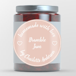 Heimat mit Liebe | Pink Heart Modern Jelly Jam Runder Aufkleber