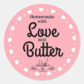 Heimat mit Liebe und Butter Runder Aufkleber (Vorderseite)