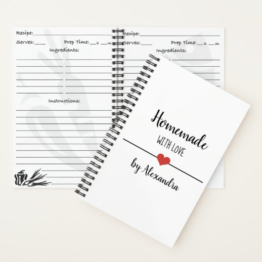 Heimat mit Liebe-White-Rezept-Notebook Notizblock (Innen)