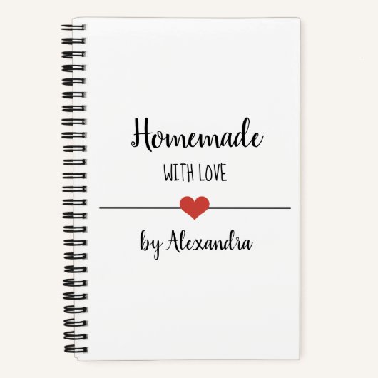 Heimat mit Liebe-White-Rezept-Notebook Notizblock (Vorderseite)