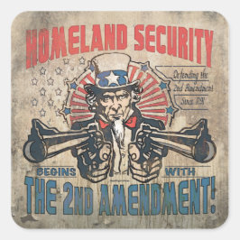 Heimat Sicherheit beginnt mit dem zweiten Zusatzar Quadratischer Aufkleber