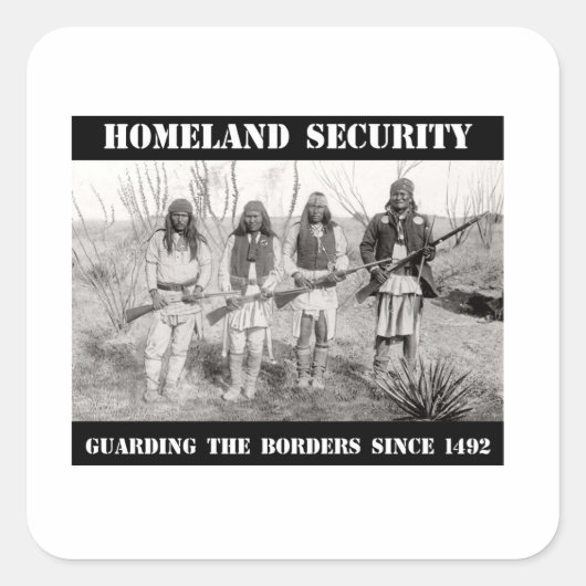 HEIMAT SICHERHEIT - Grenzschutz seit 1492 Quadratischer Aufkleber (Vorderseite)