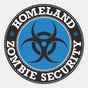 Heimat Zombie Security - Blue B Runder Aufkleber