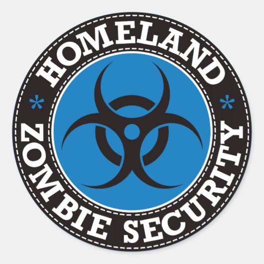 Heimat Zombie Security - Blue B Runder Aufkleber (Vorderseite)