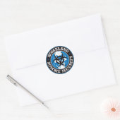 Heimat Zombie Security Skull - Blau Runder Aufkleber (Umschlag)