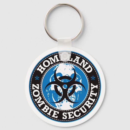 Heimat Zombie Security Skull - Blau Schlüsselanhänger (Vorderseite)