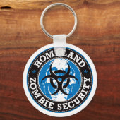 Heimat Zombie Security Skull - Blau Schlüsselanhänger (Vorderseite)