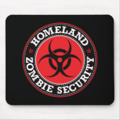 Heimat-Zombie-Sicherheit - rotes B Mousepad (Vorne)