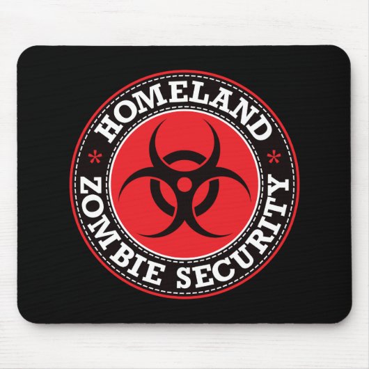 Heimat-Zombie-Sicherheit - rotes B Mousepad (Vorne)