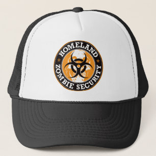 Heimat-Zombie-Sicherheits-Schädel - Orange Truckerkappe