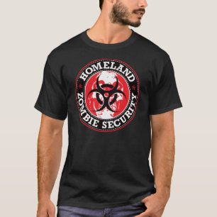 Heimat-Zombie-Sicherheits-Schädel - Rot T-Shirt