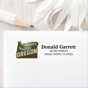 Heimatstaat Oregon Retro-Farben-Adresse