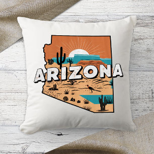 Heimatstaat Retro-Farbe Arizona  Kissen