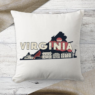 Heimatstaat Retro-Farbe Virginia Kissen