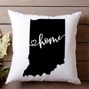Heimatstaat Umriss Herz Indiana Kissen