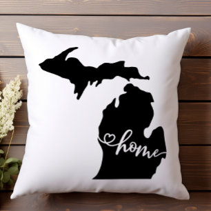 Heimatstaat Umriss Herz Michigan  Kissen