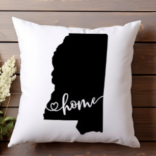 Heimatstaat Umriss Herz Mississippi  Kissen