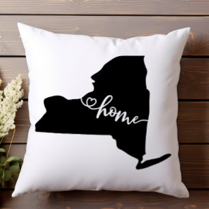 Heimatstaat Umriss Herz New York Kissen
