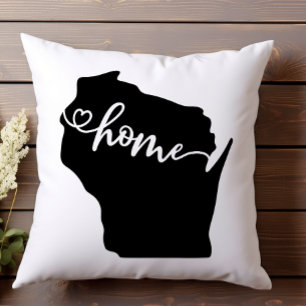 Heimatstaat Umriss Herz Wisconsin Kissen