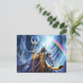 Heimdall and horn Gjallarhorn at bifrost bridge Postkarte (Stehend Vorderseite)