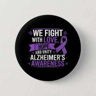 Heimer Awareness Month Liebe Hoffnung Einheit Lila Button