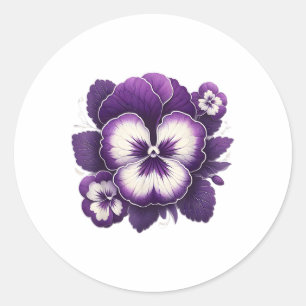 Heimer Lila Floral Pansy Dementia Heimers Awaren Runder Aufkleber