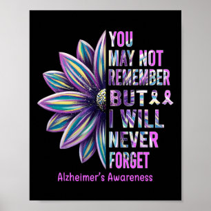 Heimerheimer Awareness Blume Denken Sie nie verges Poster