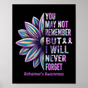 Heimerheimer Awareness Blume Denken Sie nie verges Poster