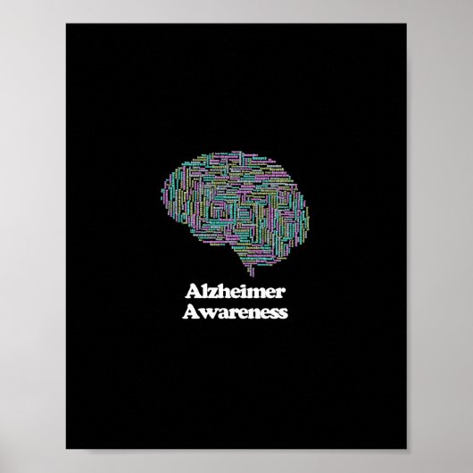 Heimerheimer Awareness Brain Dementia Word Cloud Poster (Vorne)