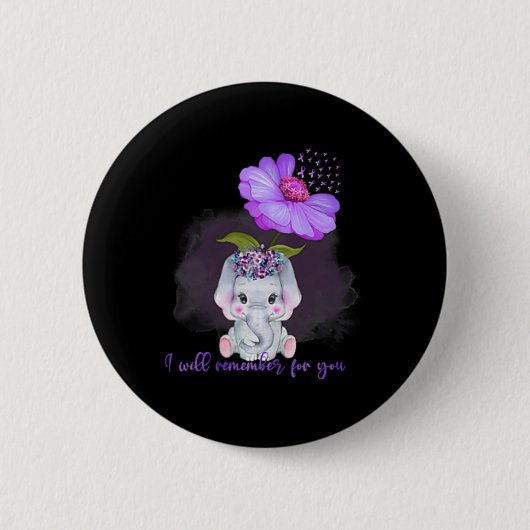 Heimerheimer Awareness Niedlich Elephant, an den i Button (Vorderseite)