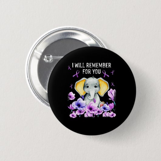 Heimerheimer Awareness Niedlich Elephant I will da Button (Vorne & Hinten)